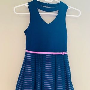 Girls short blue dress